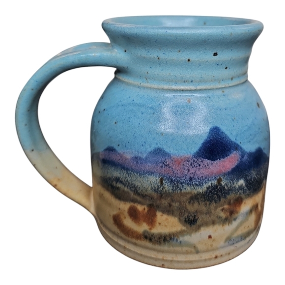 Carl Sheehan Other - Carl Sheehan Signed Blue Studio Pottery Fire Hole Bozeman MT Signed 4.5" Mug